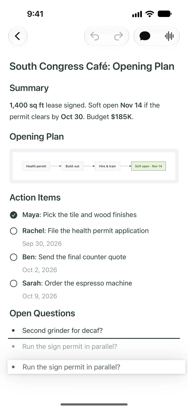 A to-do lifted out of the list on iPhone and dragged to a new place.